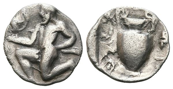Island of Thrace, Thasos, c. 404-340 BC. AR Trihemiobol (11 mm, 0.75 g).