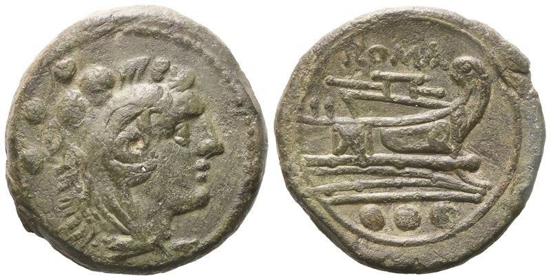 Anonymous, Quadrans, after 211 BC; Æ (9,58 g; 22,8 mm; 2 h)