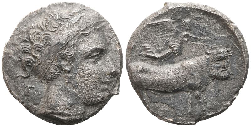 Campania, Neapolis, Fourrée Didrachm, c. 395-385; AR (6,80 g; 18,6 mm; 9 h)