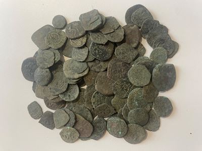Lot Of 99 Medieval Coins. Lot Sold As Is, No Return