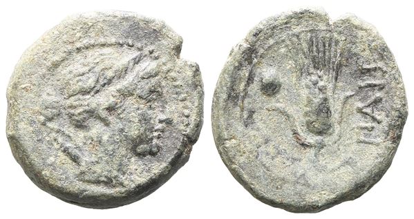 Northern Lucania, Paestum, 218-201 BC. Æ Uncia (14 mm, 2.23 g).  - Auction GREEK & ROMAN PROVINCIAL COINS AND NUMISMATIC LITERATURE Including a wide selection of Alexandrian Coins from the Dattari Collection - Bertolami Fine Art - Prague