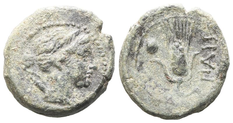 Northern Lucania, Paestum, 218-201 Bc. Æ Uncia (14 MM, 2.23 G).