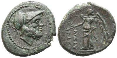 Bruttium, Petelia, Bronze, C. 216-204 Bc; Æ (4,01 G; 17,2 MM; 9 H)