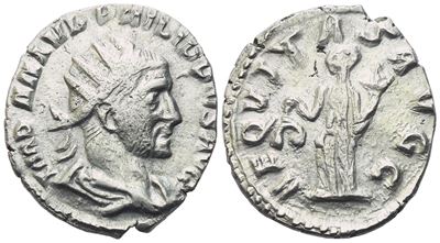 Philip II (247-249), Antonininianus (barbaric Imitation?), Antioch, 247; Ar (3,93 G; 20,8 MM; 6 H...