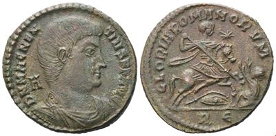 Magnenzio (350–353), Gloria Romanorum, follis in bronzo (Æ 24 mm), Roma, 350