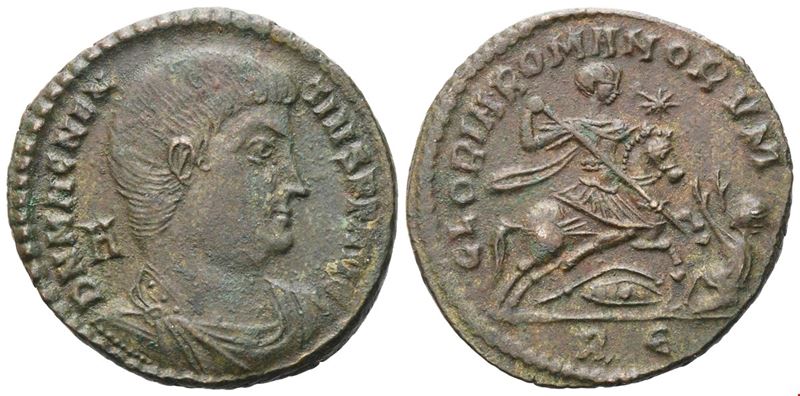 Magnenzio (350–353), Gloria Romanorum, follis in bronzo (Æ 24 mm), Roma, 350