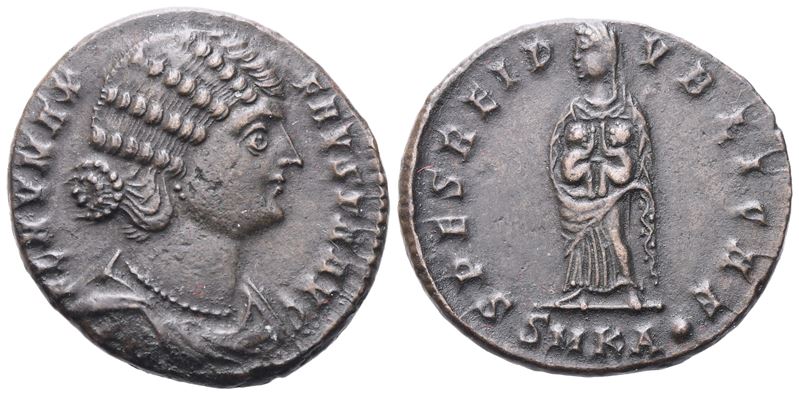 Fausta Augusta (324-326), Follis, Cyzicus, C. 326; Æ (2,92 G; 18,7 MM; 4 H)