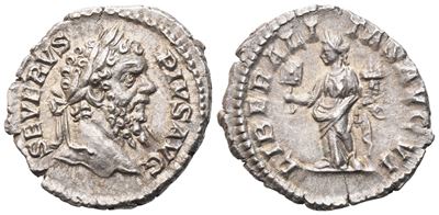 Septimius Severus, Denario (Liberalitas AVG), Roma, 202–210 d.C., argento