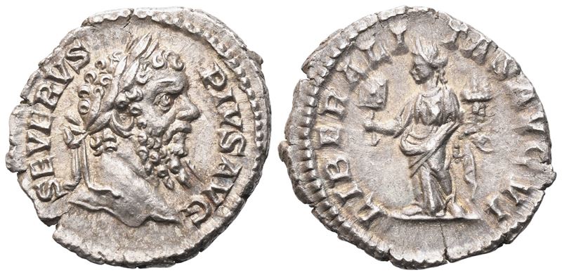 Septimius Severus, Denario (Liberalitas AVG), Roma, 202–210 d.C., argento