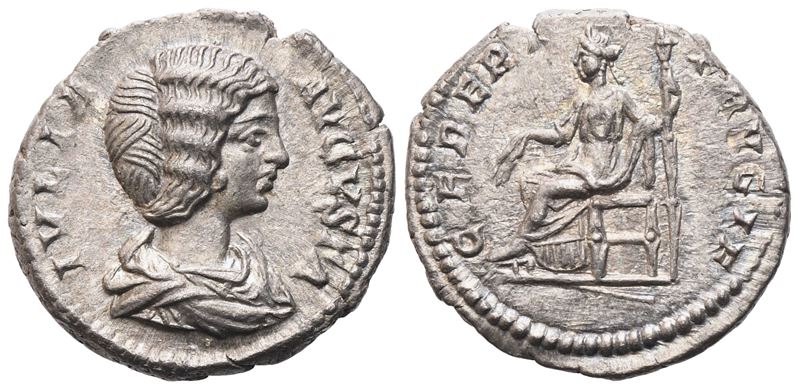 Julia Domna, Denario battuto sotto Settimio Severo e Caracalla (Roma, 196-211 circa)