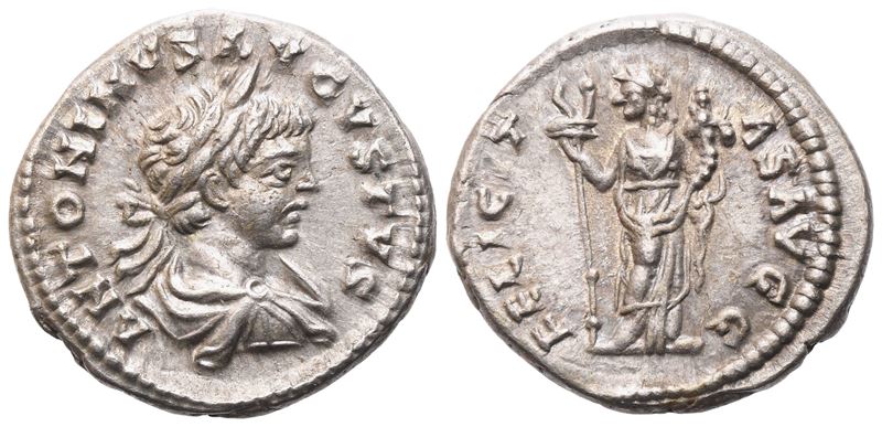 Caracalla (198–217), Denario romano, Roma, 199–200 d.C.