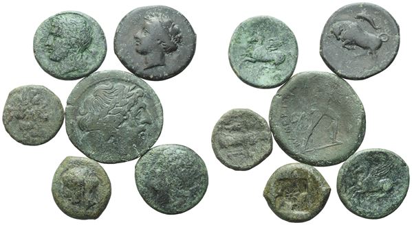  Lot of 6 Æ coins to be catalogued. Lot sold as is, no returns.