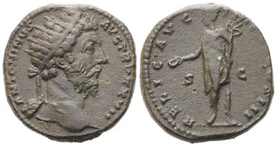 Marcus Aurelius (161-180), Dupondius, Rome, 172-173; Æ (14,64 G; 24,8 MM; 6 H)