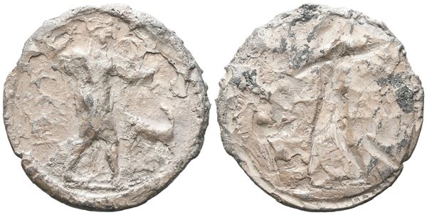 Bruttium, Kaulonia, c. 525-500 BC. AR Stater (31 mm, 7.16 g).