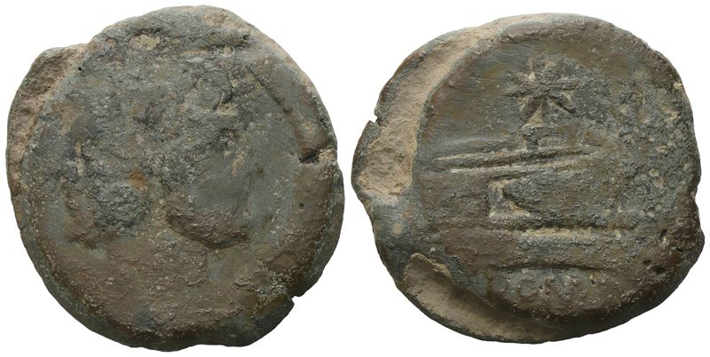 Anonymous, As, 206-195 Bc; Æ (21,66 G; 31 MM; 9 H)
