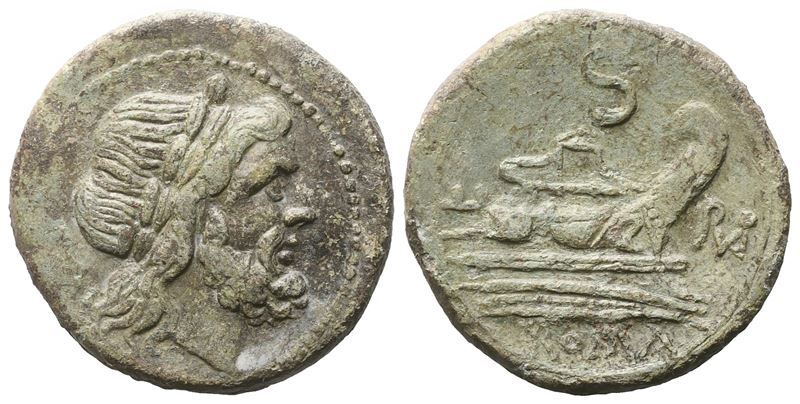 Anonymous, Semis, c. 211-210 BC; Æ (15,85 g; 27 mm; 3 h)