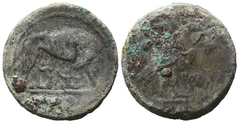 Anonymous, Sextans, C. 217-215 Bc; Æ (23,4 G; 29,3 MM; 6 H)