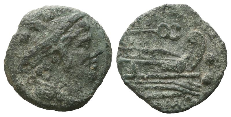 Anonymous, Sextans, C. 211-208 Bc; Æ (3,20 G; 17,5 MM; 12 H)