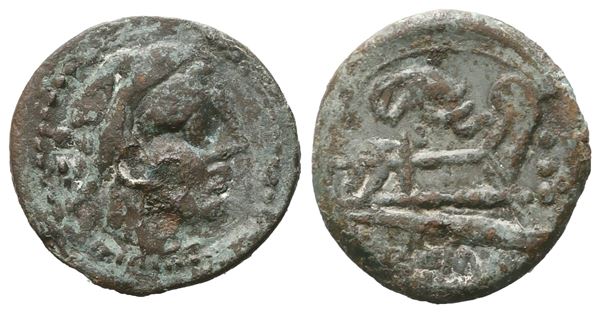 Anonymous, Quadrans, 128 BC; Æ (3,67 g; 19 mm; 2 h)