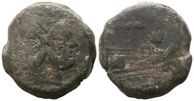 Anonymous, As, C. 211-208 Bc; Æ (52,17 G; 33,4 MM; 11 H)