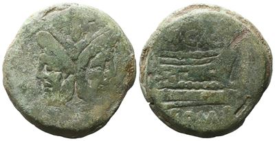 A. Caecilius, As, C. 169-158 Bc; Æ (37,63 G; 32,8 MM; 3 H)