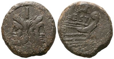 C. Antestius, As, 146 Bc; Æ (23,96 G; 30,4 MM; 1 H)