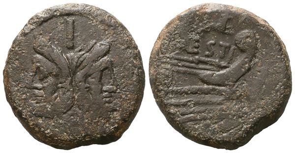 C. Antestius, As, 146 BC; Æ (23,96 g; 30,4 mm; 1 h)