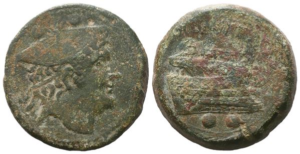 Anonymous, Sextans, c. 217-215 BC; Æ (24,76 g; 28,5 mm; 9 h)
