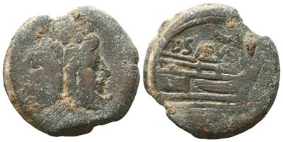L. Saufeius, As, 152 Bc; Æ (21,97 G; 30,4 MM; 11 H)