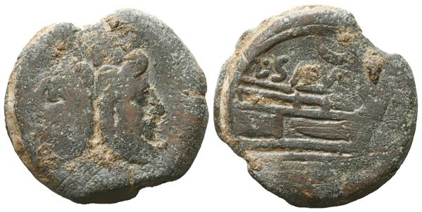 L. Saufeius, As, 152 BC; Æ (21,97 g; 30,4 mm; 11 h)  - Auction RES PVBLICA - Bertolami Fine Art - Prague