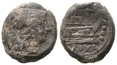 Pinarius Natta, Triens, 155 Bc; Æ (7,64 G; 21 MM; 11 H)