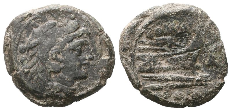 Anonymous, Quadrans, C. 179-170 Bc; Æ (7,15 G; 21,6 MM; 4 H)
