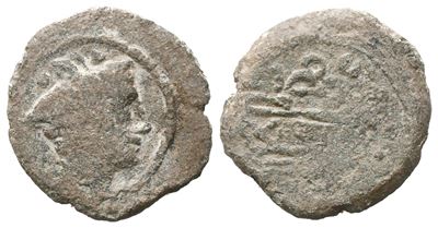 Anonymous, Sextans, C. 150-100 Bc; Æ (3,58 G; 19,4 MM; 11 H)