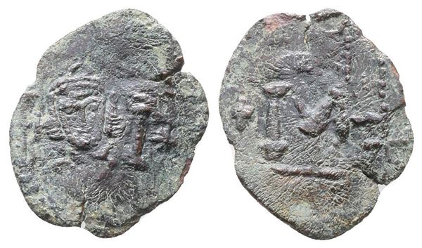 Justinian II (Second reign, 705-711). Æ 40 Nummi (20mm, 2.43g).  - Auction Greek, Roman, Byzantine Coins - Bertolami Fine Art - Prague