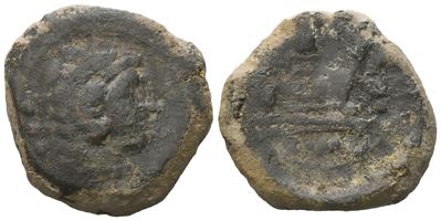 Anonymous, Quadrans, C. 206-195 Bc; Æ (11,63 G; 24 MM; 9 H)