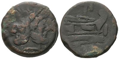Anonymous, As, 169-158 Bc; Æ (27,11 G; 29,7 MM; 7 H)