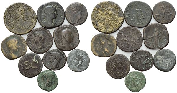 Lot of 10 Æ coins to be catalogued. Lot to be sold as is, no return.