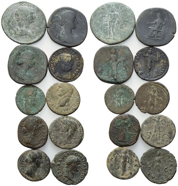 Lot of 10 Æ coins to be catalogued. Lot to be sold as is, no return.