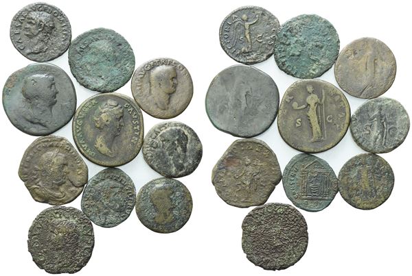 Lot of 10 Æ coins to be catalogued. Lot to be sold as is, no returns.