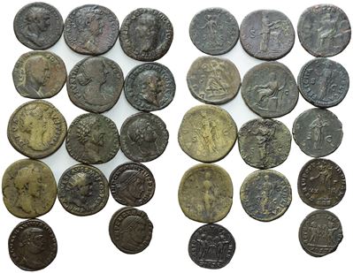Lot Of 14 Æ Coins To Be Catalogued. Lot To Be Sold As Is, No Returns.