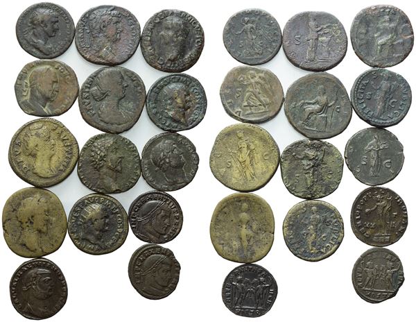 Lot of 14 Æ coins to be catalogued. Lot to be sold as is, no returns.