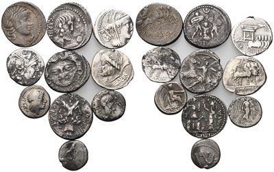 Lot Of 10 Roman Republican Ar Coins