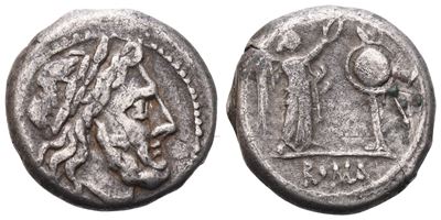 Anonymous, Victoriatus, Rome, After 211 Bc; Ar (2,90 G; 15,8 MM; 3 H)