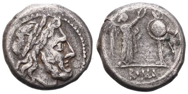 Anonymous, Victoriatus, Rome, After 211 BC; AR (2,90 g; 15,8 mm; 3 h)