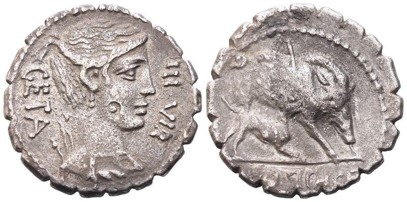 C. Hosidius Geta, Denarius Serratus, 64 Bc; Ar (3,68 G; 19,3 MM; 4 H)