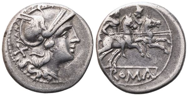 Anonymous, Denarius, 189-180 BC; AR (3,96 g; 19 mm; 3 h)