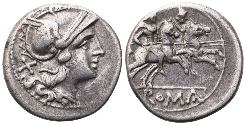 Anonymous, Denarius, 189-180 Bc; Ar (3,96 G; 19 MM; 3 H)