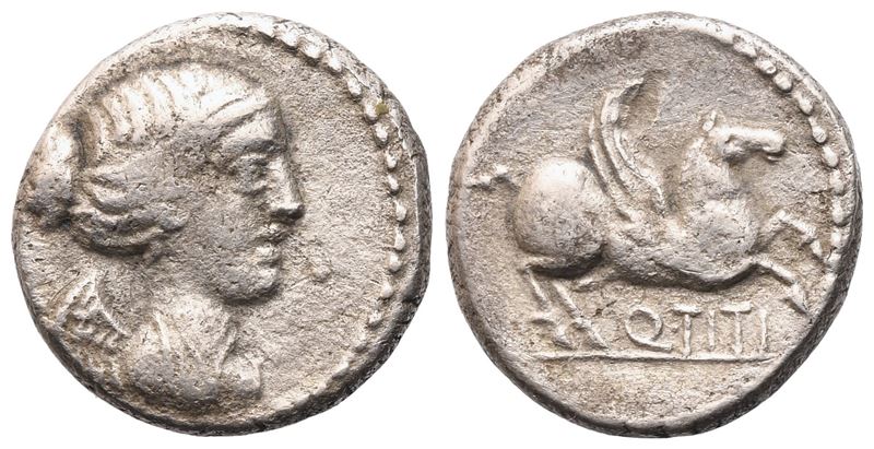 Q. Titius, Quinarius, 90 Bc; Ar (1,96 G; 12,5 MM; 9 H)