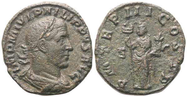 Philip I (244-249), Sestertius, Rome, 247; Æ(19,76 g; 28,5 mm; 12 h)
