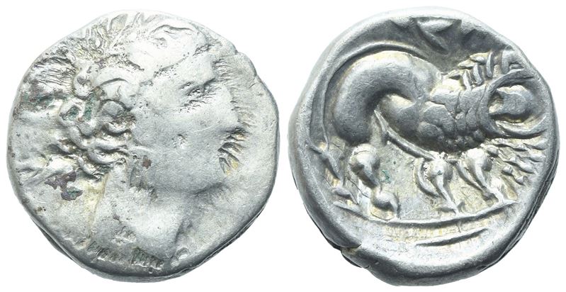 Gaul, Southern Insubres, Tetrobol (Imitating Massalia), 1st century BC; AR (2,88 g; 14,5 mm; 3 h)